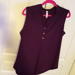 Sleeveless Ladies Plum Colored Blouse